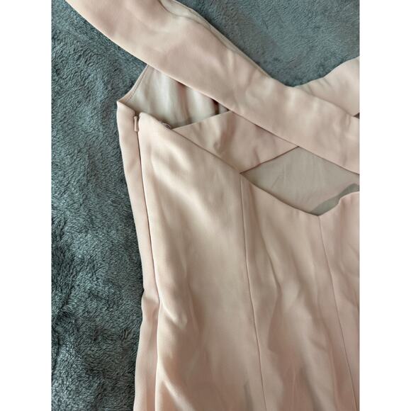 NWT‎ Dessy OFF-THE-SHOULDER CUFF TRUMPET GOWN WITH FRONT SLIT CAMEO Size 12 R - Picture 11 of 15